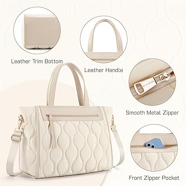 Missnine Tote Bag for Women, Lightweight Puffer Tote Bag, Large Capacity Quilted Shoulder Handbag for Travel, Work, Gym