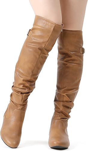 DREAM PAIRS Women's Suede Over The Knee Thigh High Winter Boots