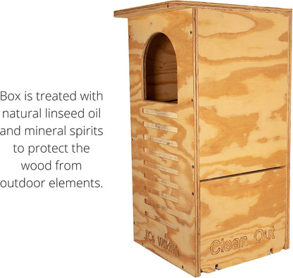 Barred Owl House Nesting Box, Recycled Poly Lumber Owl Box for Outside, Predator Guard, Made in USA (Owl house only; pine shavings and mounting hardware not included)