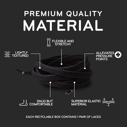 THE ORIGINAL STRETCHLACE  Elastic Shoe Laces  As Seen on Shark Tank  Flat Stretch Shoelaces