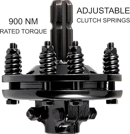 VEVOR Slip Clutch, 1 3/8" PTO Slip Clutch, 6 Spline Ends PTO Friction Clutch, Carburized Steel Tractor Slip Clutch, Adjustable Rotary Cutter Slip Clutch, Black PTO Slip Clutch Spline for PTO Shaft
