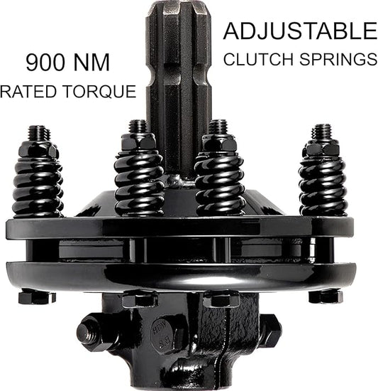VEVOR Slip Clutch, 1 3/8" PTO Slip Clutch, 6 Spline Ends PTO Friction Clutch, Carburized Steel Tractor Slip Clutch, Adjustable Rotary Cutter Slip Clutch, Black PTO Slip Clutch Spline for PTO Shaft