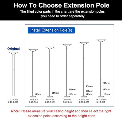 PATIKIL Dance Pole Extension for Stripper Dance Pole Stainless Steel Extending Tube Height Adjustable Replacement Accessories for Dancing Pole Connect