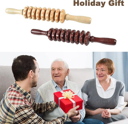 Wood Massager Roller Handheld Cellulite Massage Trigger Point Stick Body Therapy Massager Muscle Relief Tool, 01
