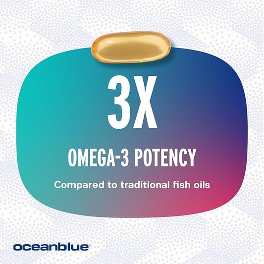 Oceanblue Professional Omega-3 2100 with Vitamin D3  60 ct  Triple Strength Burpless Fish Oil Supplement with High-Potency EPA, DHA, DPA and Vitamin D3  Wild-Caught  Vanilla Flavor (30 Servings)
