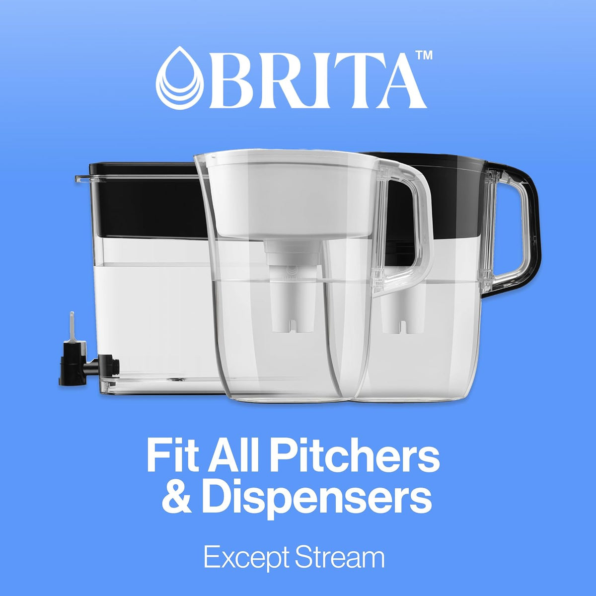 Brita Standard Water Filter, BPA-Free, Replaces 1,800 Plastic Water Bottles a Year, Lasts Two Months or 40 Gallons, Includes 1 Filter, Kitchen Essential