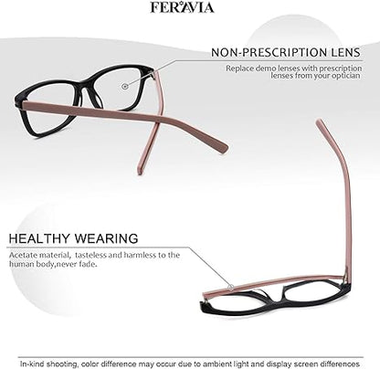 Vintage Classic Eyeglasses Non prescription Clear Lens Eyeglasses for Women Fashion Fake Rectangular Eyewear