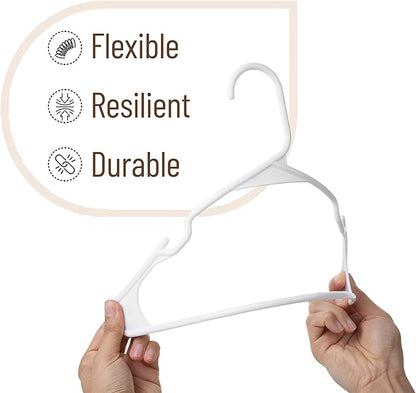 Mr. Pen 10 Pack White Plastic Clothes Hangers - Shirt Hangers for Closet