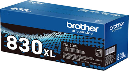 Brother Genuine TN830XL Black High Yield Printer Toner Cartridge - Print up to 3,000 Pages(1)