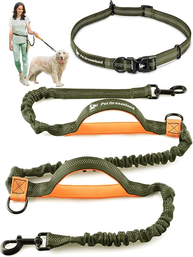 Exquisite Hands-Free Dog Leash for Large Dogs: Ultimate Comfort  Freedom for Running, Walking, Hiking. Premium Quality, Durable  Versatile Dog Waist Leash Belt. Your Dog Will Love This Waist Leash
