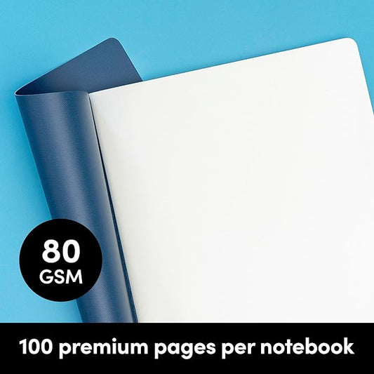 PAPERAGE Soft Cover Blank Journal Notebook, 2 Pack, (Dark Green), 100 Pages, Large 7.5 inches x 9.5 inches, Ideal for Sketch Book, Note Taking & Travel Journal