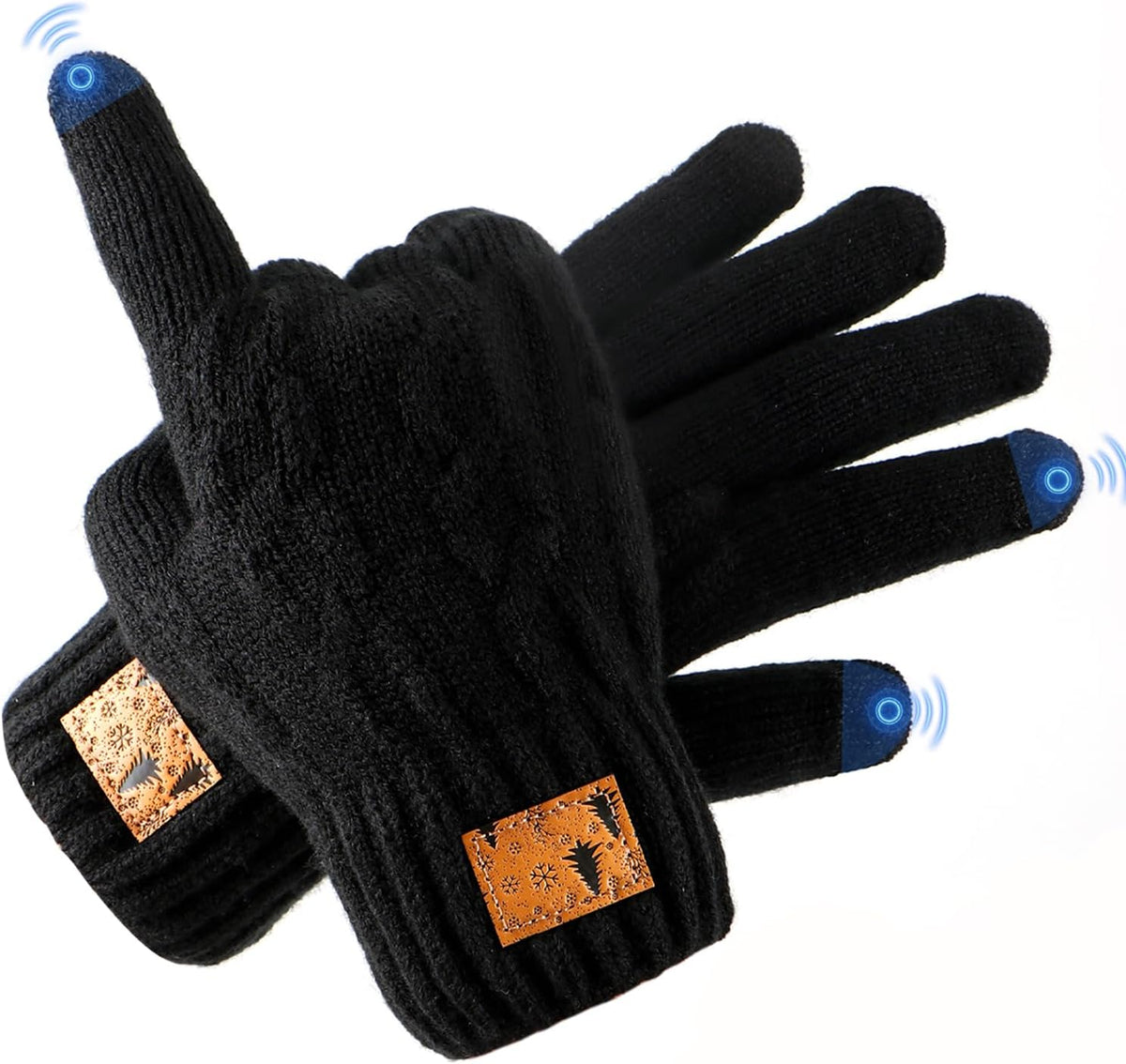 1 Pairs Winter Gloves for Men Women, Upgraded Touchscreen Gloves, Cold Weather Thermal Wool Warm Knit Glove
