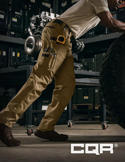 CQR Men's Flex Ripstop Tactical Cargo Work Pants