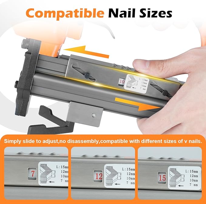 V1015 30 Gauge Pneumatic Picture Frame Nailer, 13/32-Inch Crown V Nailer, 3/16-Inch to 19/32 -Inch Length V-nails Picture Frame Joiner V Nail Gun For Picture Frames (Nail Gun Only)