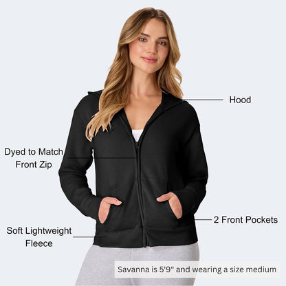 Hanes womens Ecosmart Full Zip Fleece Hoodie