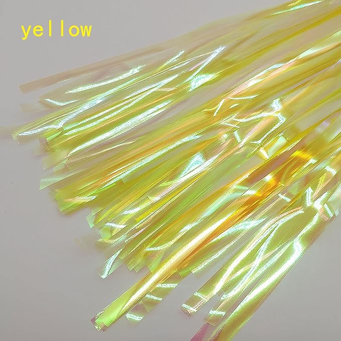 Foil Curtains Curtain for Birthday Wedding Party Bright Rain Curtain Party Decoration Rain Curtain Party Decorations for Women 50th Birthday (Yellow, One Size)
