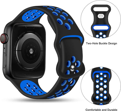 Sport Bands Compatible for Apple Watch Bands 38mm 40mm 41mm 42mm 44mm 45mm 46mm 49mm,Soft Silicone Sport Women Men Replacement Strap Compatible with iWatch Series 10/9/8/7/6/5/4/3/2/1 Ultra 2 SE