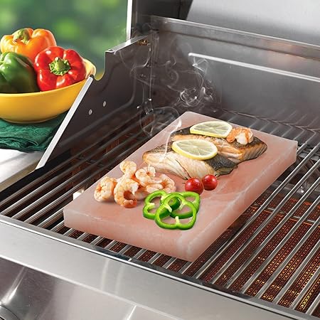 Himalayan Salt Block Cooking Plate Safe  Easy Salt Slab and Grilling Stone, 12"x8"x1.5"