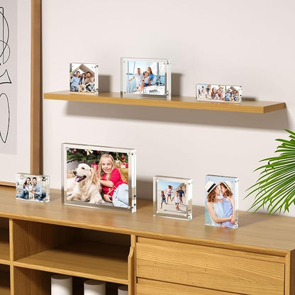 AITEE 4x6 Acrylic Picture Frames 2 Pack, Clear Picture Frames,20% Thicker