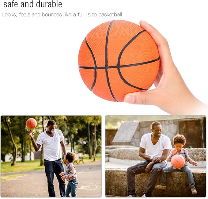 Uxsiya Rubber Basketball, Safe Mini Inflatable Basketball Compact for Outdoor for Kids for Children for Sports