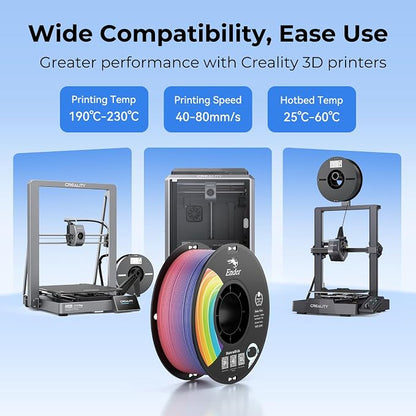 Creality Black PLA+ Filament 1.75mm, 3D Printer Filament Strong Toughness No-Tangling Vacuum Packaging 3D Printing Filament Fit Most 3D Printers, 1kg Spool, Accuracy +/- 0.02mm, Black