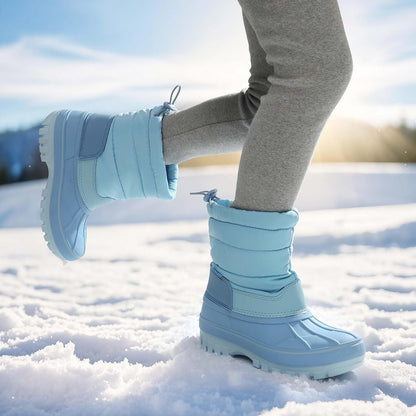DREAM PAIRS Boys Girls Snow Boots Water-Resistant Outdoor Warm Cozy Anti-Slip Mid Calf Faux Fur Lining Winter Shoes for Toddler/Little/Big Kids