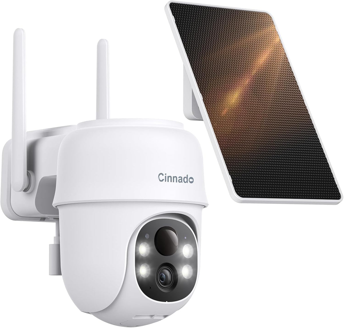 Cinnado Security Camera Wireless Outdoor & 360° PTZ - Compatible with Solar Panel, Camera Outdoor Wireless with AI Human Detection, Color Night Vision & 2-Way Audio for Home Security Monitoring
