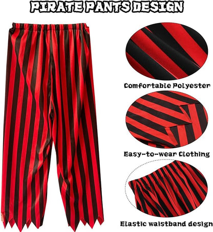 Mens Pirate Costume Adult Outfit Pirate Pants Headpiece Accessories Man Medieval Renaissance Themed Cosplay( doesn't come with Top )