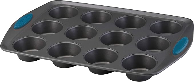 Gorilla Grip Nonstick Bakeware 12-Cup Muffin Tin With Grips / Nonstick Cupcake Tin With Grips - 12 Cup, Gray