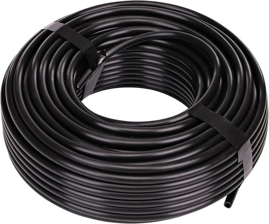 Raindrip 016010T 14 in. Drip Irrigation Supply Tubing, 100 ft., 14 in x 100 ft, for Drip Irrigation Parts, and Drip Systems, Black Polyethylene