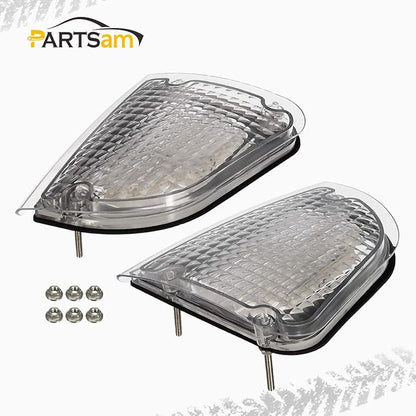 Partsam Clear Lens 29 Amber LED Front PTC Light Assembly Replacement for Kenworth T600 T660 K300 T300 T330 Front LED Turn Signal Lights and Parking Lights Lamps, LH  RH, 1157 Plug