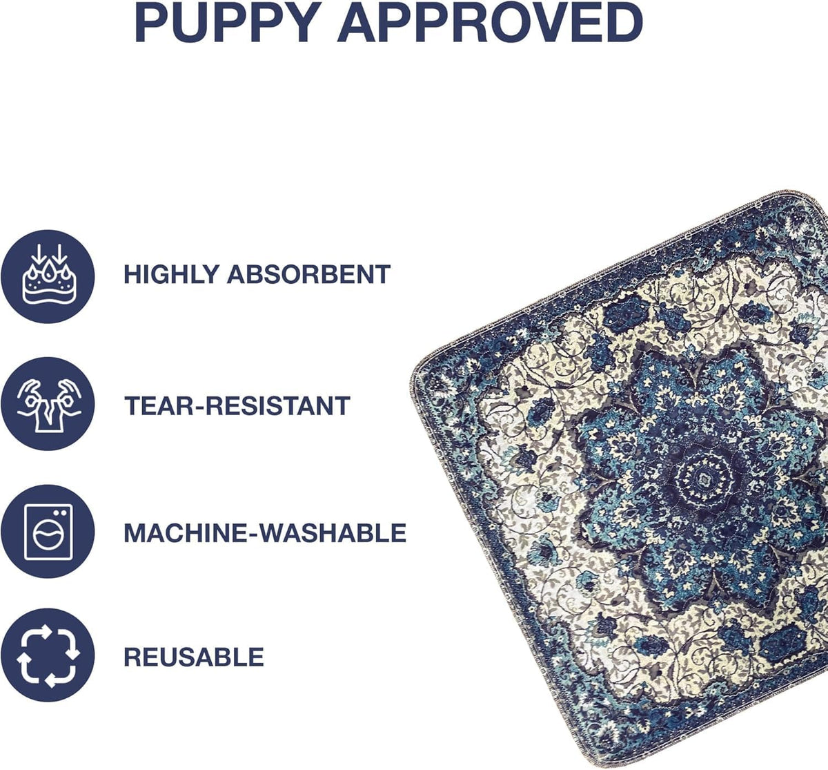 PUPIBOO Washable Pee Pads for Dogs and Cats - 2 Pack 24x 72 - Super Absorbent Reusable Puppy Training Pads - 100% Waterproof, Leak-Proof & Non-Slip Whelping Pads for Pet Housebreaking
