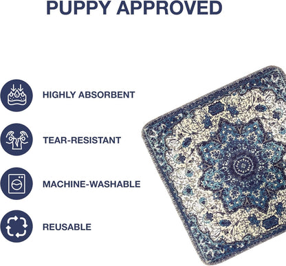 PUPIBOO Washable Pee Pads for Dogs and Cats - 2 Pack 24x 72 - Super Absorbent Reusable Puppy Training Pads - 100% Waterproof, Leak-Proof & Non-Slip Whelping Pads for Pet Housebreaking