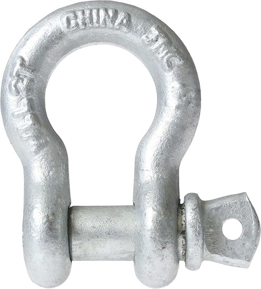 US Cargo Control 1-34 Inch Galvanized Screw Pin Anchor Shackle - Each with a 25 Ton Capacity