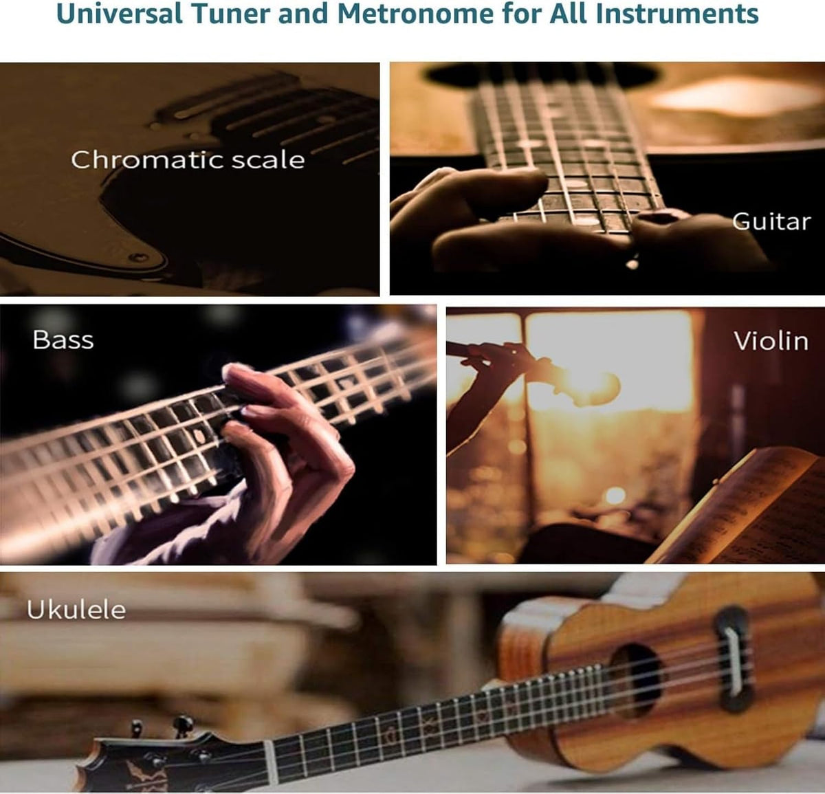 Wegrower Metronome Tuner, Rechargeable 3 In 1 Digital Metronome Tuner Tone Generator for Guitar, Bass, Violin, Ukulele and Chromatic,Clarinet, Trumpet, Flute, Tuners for All Instruments (Clamp cable not included)