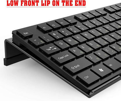 Acrylic Tilted Computer Keyboard Stand for Ergonomic Typing, Keyboard Tray Holder with Silicone Non-Slip Case, Black
