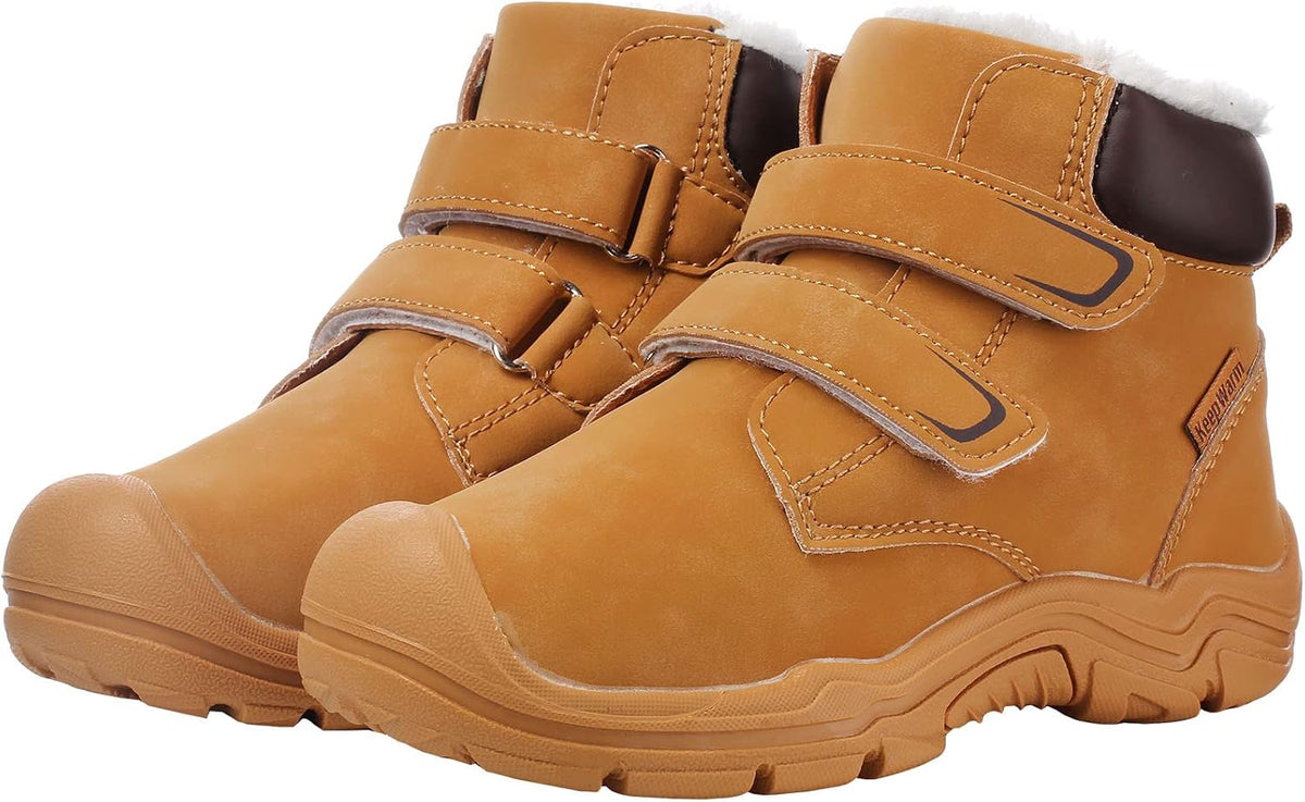33 EU Little Kids, 1.5 US Big Kids, zpllsbratos Kids Girls Boys Winter Snow Boots Fur Lined Warm Ankle Boots Non Slip Outdoor Hiking Trekking Shoes.