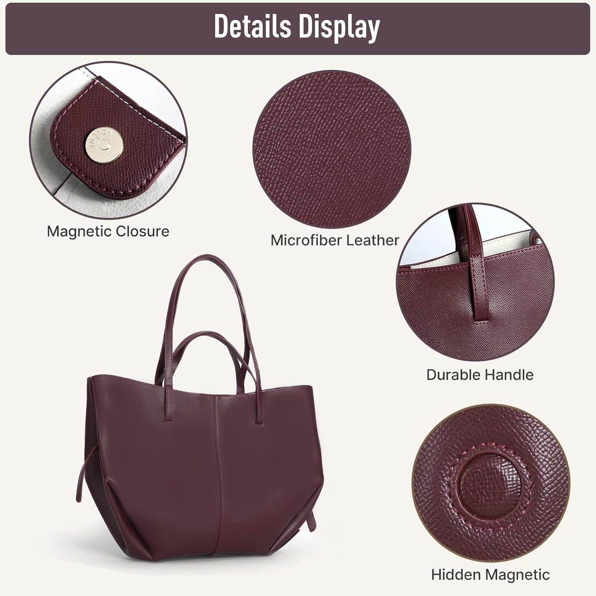 Wing Bag Cyme Cowhide Tote Women Bucket Handbag Premium Leather Lightweight Versatile Shoulder Bag for Work Travel Shopping