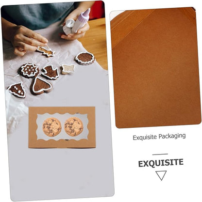 VALICLUD 12Pcs Square Pastry Boxes with Window Food Packaging Box for Cookies Candies and Desserts Versatile Bakery Boxes for Baked Goods