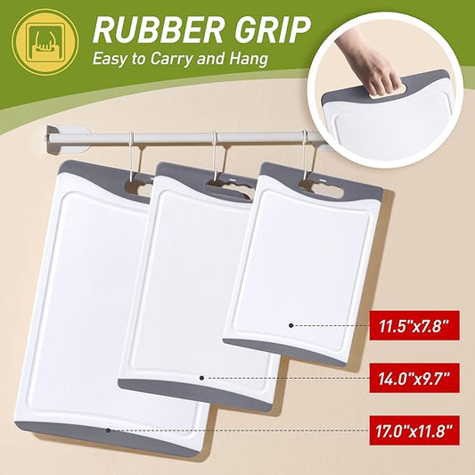 Plastic Cutting Board Set Non Slip Edges Over Sink Kitchen Gadgets First Apartment Essentials New Home Must Haves Things Stuff Accessories House Warming Housewarming Hostess Host Gift
