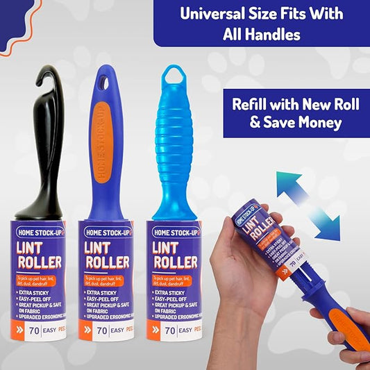 Lint Rollers for Pet Hair Extra Sticky Refills - Includes 420 Sheets6 Lint Roller Refills - Travel Size Pet Hair Roller Refills - Sticky Rollers for Pet Hair, Clothes, Furniture, Carpet etc
