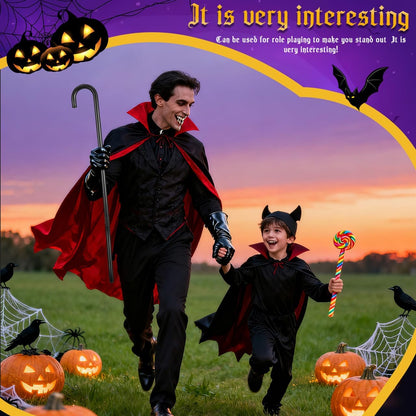 VICASKY Staff Wizard Cane Black Little Shepherd Costume Fake Prop Crook Hook Set Child's Walking Props Party Crutch Beaupretty Plastic Stick for Halloween Cosplay