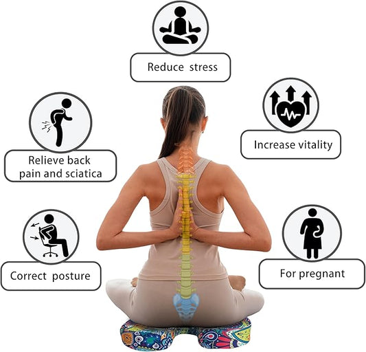 Boho Seat Cushion for Tailbone Pain Relief Office Computer Memory Foam Chair Cushion for Pressure Relief Coccyx Cushion Tailbone Pain  Sciatica for Boho Lover
