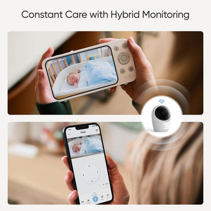 eufy Baby Monitor E21, 4K UHD Camera, 5" 720p Screen, No Wi-Fi | No Subscription Fee, WiFi & No Wi-Fi, 8x Zoom, Dual Wi-Fi/Local, 24/7 App Recording, ANR, Built-in Battery