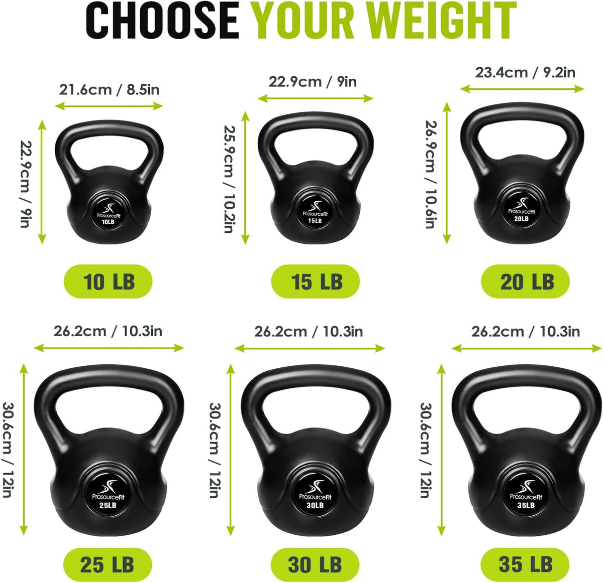 ProsourceFit Vinyl Plastic Kettlebell