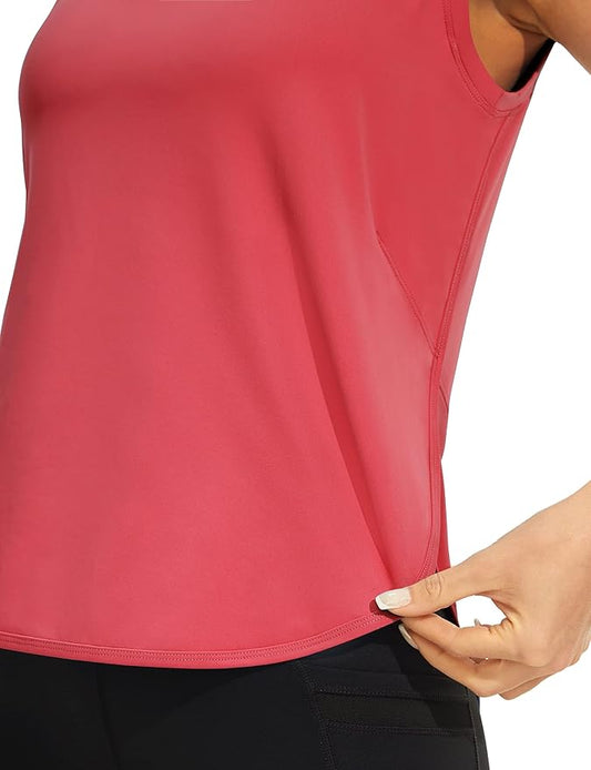 JOYSPELS Ice Silk Workout Tank Tops for Women Cool-Dry Sleeveless Loose Fit Yoga Shirts Athletic