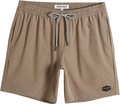 maamgic Mens 7" Stretch Swim Trunks Quick Dry Mesh Lining Swimwear Bathing Suits