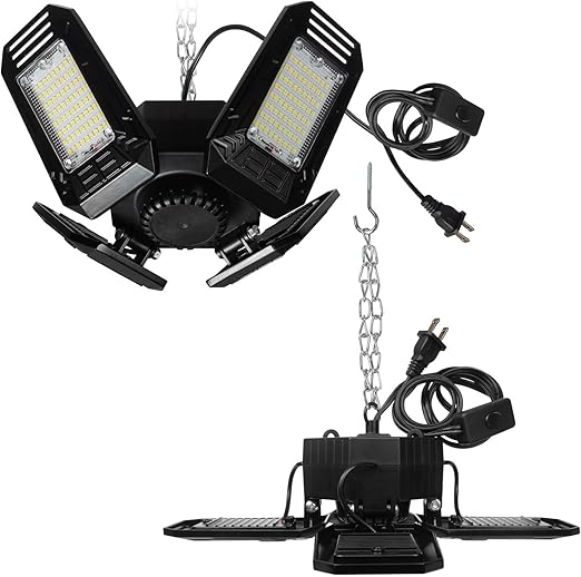 MaxLite LED Garage Light with Cord, 54W 120V, 5000K, Black Finish