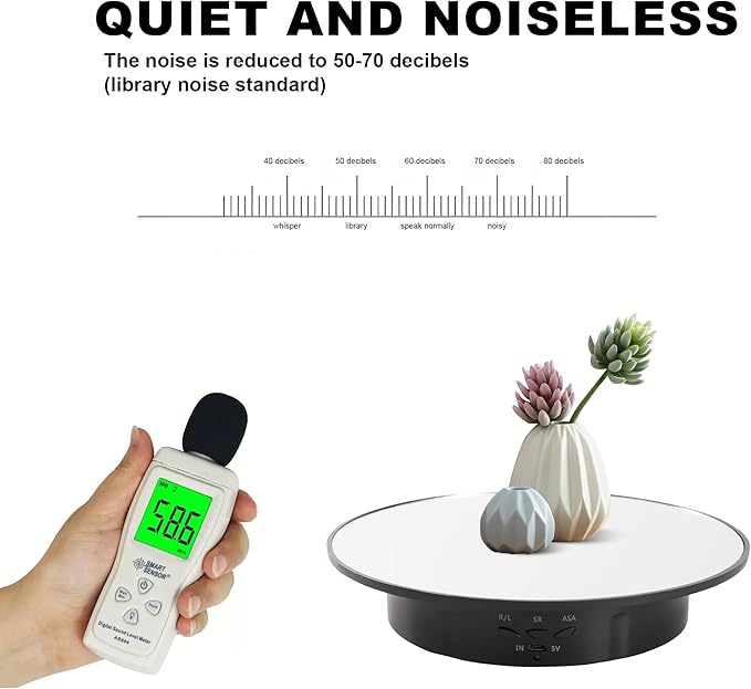 Rotating Display Stand Turntable Stand Spinning Stand for Product Shows White