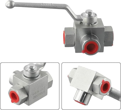 Hydraulic Ball Valve 3 Way High Pressure 14 inch to 34 inch for BSP 500 Bar MWP, Hydraulic three-way High Pressure Ball Valve(G14)